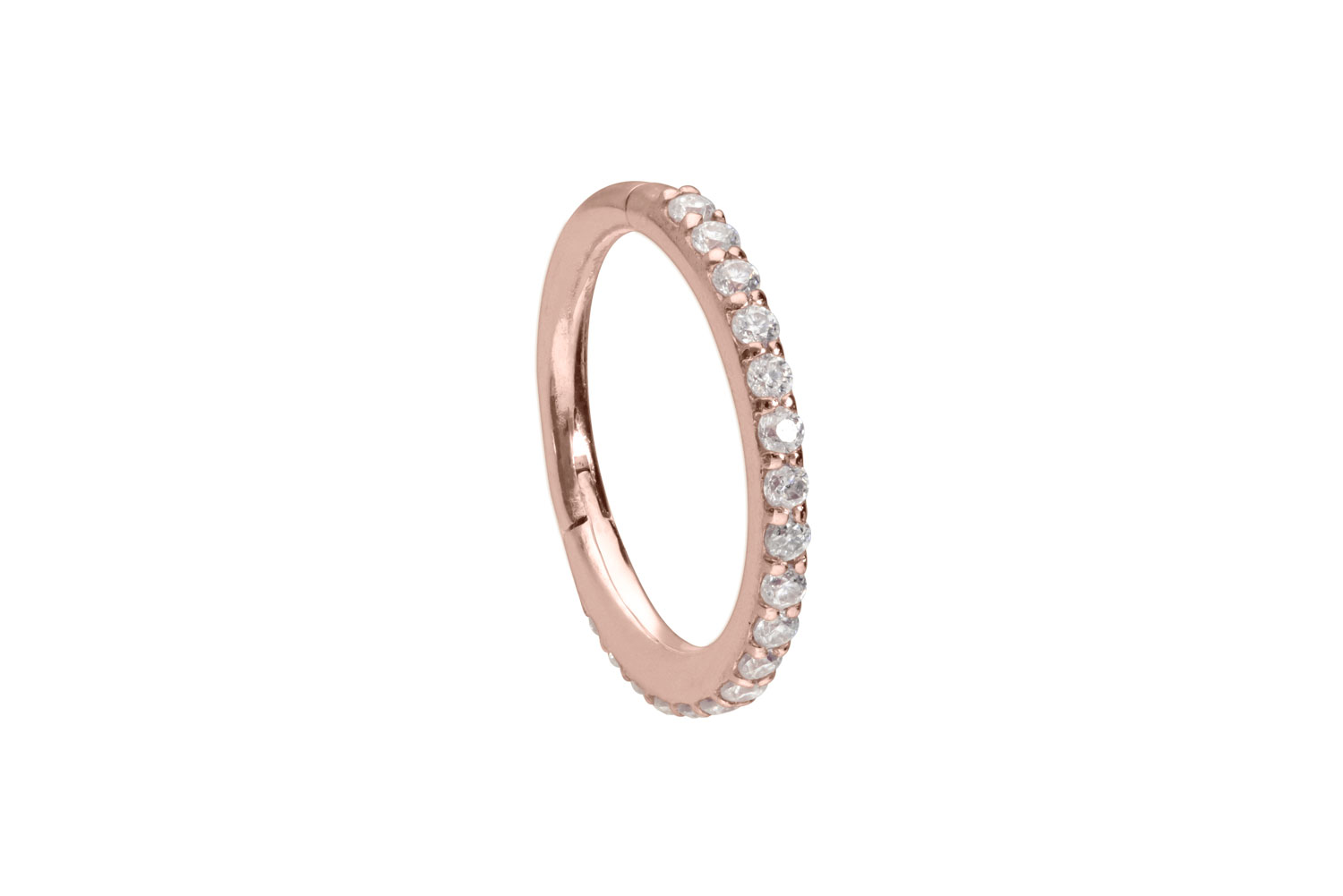 14/18 Karat Gold Segmentring Clicker Piercing EINGEFASSTE MOISSANITE